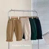 Spring Autumn Children Trousers Clothing Solid Color Long Pants Cotton Button Casual Trousers For Kids Baby Boys 20220921 E3