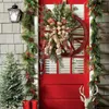 Kwiaty dekoracyjne 40 cm sztuczne świąteczne wieniec łuk zima moda girlanda czerwona okrągła drewniane świąteczne ozdoby impreza dekoracja domu
