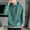 Men's Hoodies The Fall Of Men's Hooded Fleece Pure Color Split Off Two Sets Loose Long-sleeved Shirt
