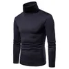 Herrtröjor Men Slim Fit Long Sleeve Mock Turtleneck Pullover Tröja Solid Color Sticked Thermal Underwear Sweater 220921