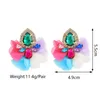 Boucles d'oreilles bohèmes en strass colorés faites à la main pour femmes, jolies boucles d'oreilles en dentelle, Vintage, bijoux de déclaration, accessoires pour filles