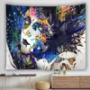 Tapisserier Abstract PoePle Witchcraft Tapestry Hippie Wall Hanging Carms Macrame Tarot Mordern Psychedelic Polyester Filt Got7593496