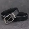 Kemerler Yüksek kaliteli gri kemer tasarımcısı Erkekler Orijinal Deri Mat Pim Toka Sıradan Ceinture Homme