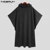 Męskie kurtki mody Men Cloak płaszcze z kapturem solidne luźne streetwear punkowy wiatroodproof szyk elegancki zimowy cape poncho insun 220920