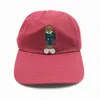 클래식 야구 폴로 모자 야구 모자 블루와 그린 스트라이프 스웨터 곰 자수 모자 도매 태그와 함께 새로운 모자 모자