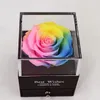 Zachowany kwiat w szklanej kopuła wieczna dekoracja róży czerwona pudełko na prezent Ekwador może umieścić pierścionek walentynki urodziny kreatywne prezenty dla kobiet