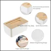 Tissue Boxes Napkins Box Wooden Er Paper Toilet Roll Home Bathroom Car Organizer Decoration Supplies Drop Delivery 2021 Garden Kitch Dhgwn