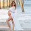 Maternity Dresses White Lace Maternity Dress Photography Long Pregnancy Shooting Dresses Sexy Split For Women Pregnant Maxi Gown For Photo Prop New J220915