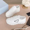Designer Shoes Gabardine Nylon Casual Shoes Brand Wheel Trainers Canvas Sneakers Fashion Platform Solid Heighten Shoe Size 35-41 With Box