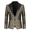 Mäns kostymer Blazers Royal Blue Sequin Glitter Empelled Blazer Jacket Men One Button Shiny Plaid Tuxedo Mens Nightclub Prom Stage Costumes 220920