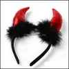 Décoration de fête Diable Bandeau Enfants Adt Mascarade Props Halloween Cornes Coiffe 3Ps Accessoires Démon Cheveux Drop Livraison 2021 Dhra0