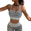 Actieve sets dames naadloze zebrastrepen yoga fitness workout beha en leggings gym panty jogging jogger sportset