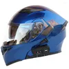 오토바이 헬멧 전기 블루투스 헬멧 더블 렌즈 오픈 풀 페이스 헤드셋이 포함되어 있습니다.
