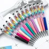 Rainbow Crystal Ballpoints Metal Student Writing Ballpoint Pen Mobiltelefon Touch Pen School Office Signature Pens Festival Gift Th0359