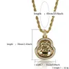 Pendant Necklaces Hip Hop Men's Buddha Necklace Gold/Silver Color Plated Micro Pave CZ Stones Maitreya Pendants For Gift