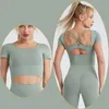 Fashion Yoga Fitness Crop Tops футболка для женского спортзала Quick Dry Running Sport Sport с коротким рукавом встроенный грудь футболки 20W159