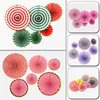 Feestdecoratie grijs goud zwart wielweefsel papier fans bloemen ballen lantaarns decor ambacht voor verjaardag bruiloft l4l4