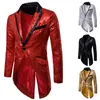 Men's Suits Blazers Mannen Shiny Gold Sequin Glitter Verfraaid Jas Nachtclub Wieden Party Jasje Stadium Zangers Kleding 220920