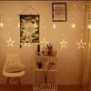 Stringhe 2.5m Stella Luna LED Tenda Luce Ghiacciolo Decorazione Di Natale Per La Casa Matrimonio Natale Vacanza Fata Illuminazione Navidad Decor