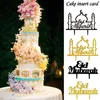 Feestelijke benodigdheden Eid Mubarak Cake Topper invoegen kaart Acryl Ramadan Decor Festival Anniversary Party