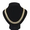 Full Diamond Hip Hop łańcuchy mężczyźni kobiety kubańska bransoletka biżuteria moda kubańska naszyjnik310J