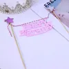 Festliga leveranser icke-vävda banners Happy Birthday Cake Topper Pink Blue Toppers Party för baby shower dekorationer