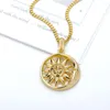 Colliers pendentif colliers pendentif soleil et lune collier pour femmes chaîne ronde en or en acier inoxydable bohème Vintage bijoux BFF ami cadeau