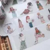 ギフトラップラブリートラベルタイムガールペットテーププランナーカードを作成するDIYスクラップブッキングプランの装飾ステッカー