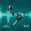 Mobil Oyun Kulaklık Kulaklıkları Kablosuz Bluetooth5.1 Kulak İçi Spor Kulağı Dijital Ekran Tip-C Typing Box iPhone Samsung Akıllı Telefon için Yeşil Işık Kuffie