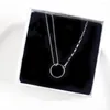 Kedjor 925 Sterling Silver Simple Circle Clavicle Chain Double Necklace For Women Wedding Party Jewelry Accessories Girl Gift