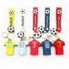PVC Straps Football Keychains Jerseys Teams Doll Key Ring Bag Pandent Ornaments