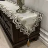 Table Cloth Exquisite American Table TV Cabinet Tablecloth Lace European Dresser Table Runner Embroidered Long Strip Antidust Cover Fabric 220921