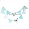 Party Decoration 33 Styles 3.2m Fashion Cotton Tyg Bunting Pennant Flags Banner Garland Vintage Baby Birthday Festival Packing2010 DH31I