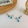 Boucles d'oreilles pendantes LOVOACC personnalité robinet d'eau or argent métal longue boucle d'oreille pour les femmes élégante couleur bleue boule de cristal bijoux