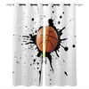 Cortinas de janela de cortina para a sala de estar Splash Basketball Sport Bedom Decoration Cortinas