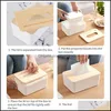 Tissue Boxes Napkins Box Wooden Er Paper Toilet Roll Home Bathroom Car Organizer Decoration Supplies Drop Delivery 2021 Garden Kitch Dhgwn