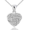 Collier pendentif en forme de cœur S Sier plaqué plein de diamants pierre femmes filles dame bijoux de mariage