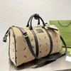 Canvas Duffel Tassen Travel PoKs Toes Bag Men Bagage Purse Schouder Crossbody Tas Echte lederen band Trein Gevallen Interieur Zip Pocket Fashion Old Flower Letter