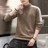 Herren-Kapuzenpullover The Double MianYang Qiu Dong aus gestreiftem Beflockungs-Männer-Rollkragenpullover aus warmem Fleece für den Winter und verdicktem Render ungefüttert