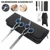Scissors Shears 9 PCS Hairdressing Barber Kits Hair Trimmer Cutting Haircut Comb Clips Accessories Stainless Steel 220921