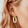 Dangle Earrings Cool Drop For Women PVD Gold Color Stainless Steel Geometric Earring Chic Female Ear Clips Gift Jewelry