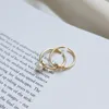 Cluster Rings 925 Sterling Silver Korean Simple Pearl Open Ring Women Light Luxury Lightweight Mors dag smycken GIRK GIFT