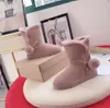 Australia Women Boots Pom Ball Chain Decor Suede Ankle Boot Lady Designer Shearking Fur Booties Australian Shoes Platform Furry Chestnut