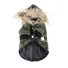 Vêtements pour chiens hiver chaud doudoune vêtements pour animaux de compagnie chiot lumière à quatre pattes à capuche manteau ours en peluche grande combinaison Ski costume 2022