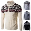 Men's Sweaters Winter Thick Warm Cashmere Christmas Sweater Stand Collor Slim Fit Pullover Men Classic Wool Knitwear Pull Homme