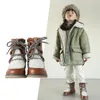 Boots Littlesummer Boy s Chelsea Lambswool Fashion Girls Riding Winter Autumn Spring Non slip Boys Kids Shoes 220921