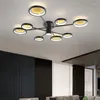 Pendant Lamps Multi-Heads LED Lights European Style Luxury Home Living Dining Room Bedroom Black Border Hanging Lamp Fixtures