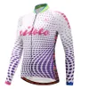 2024 Pro Women Purple Crystal Winter Cycling Jersey Set Long Sleeve Mountain Bike Cycling Clothing Breattable Mtb Bicycle Clothes Wear Suit B17