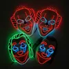 Maschere per feste Halloween LED Clown Glow Light Up Masque Masquerade Costume Festival Cosplay 220920