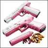 Gun Toys Kids Toy Model Gun With Jump Ejecting Outdoor Sports Mag Soft S For Boys Girls Pl Back Action Pistol Foam Blaster Play Educa Dhg8D